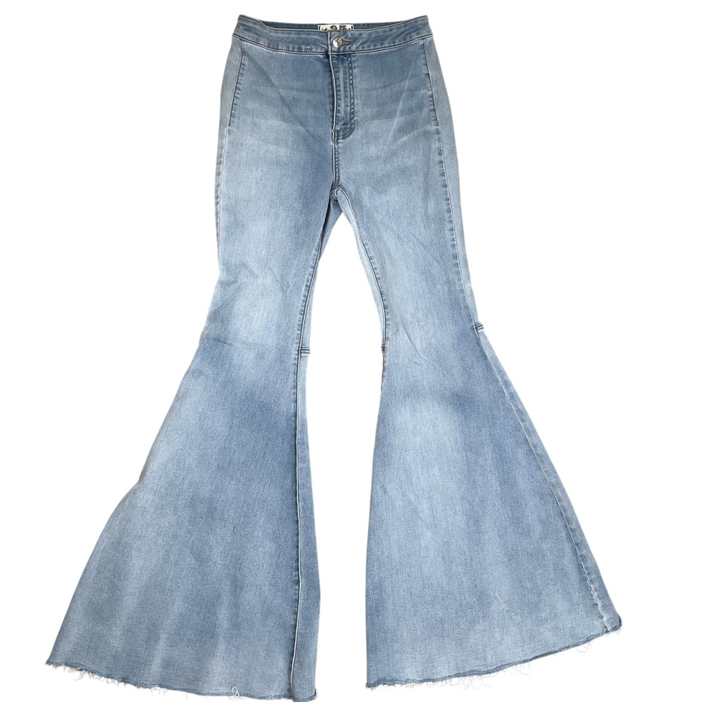 We The Free Jeans Womens 27 Light Blue Just Float On Flare Bell Bottom 70S Style